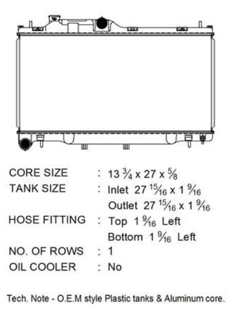 CSF OEM Plastic Radiator Subaru Legacy 2.5L 2015-2019 | 3802