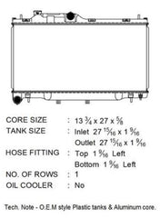 CSF OEM Plastic Radiator Subaru Legacy 2.5L 2015-2019 | 3802