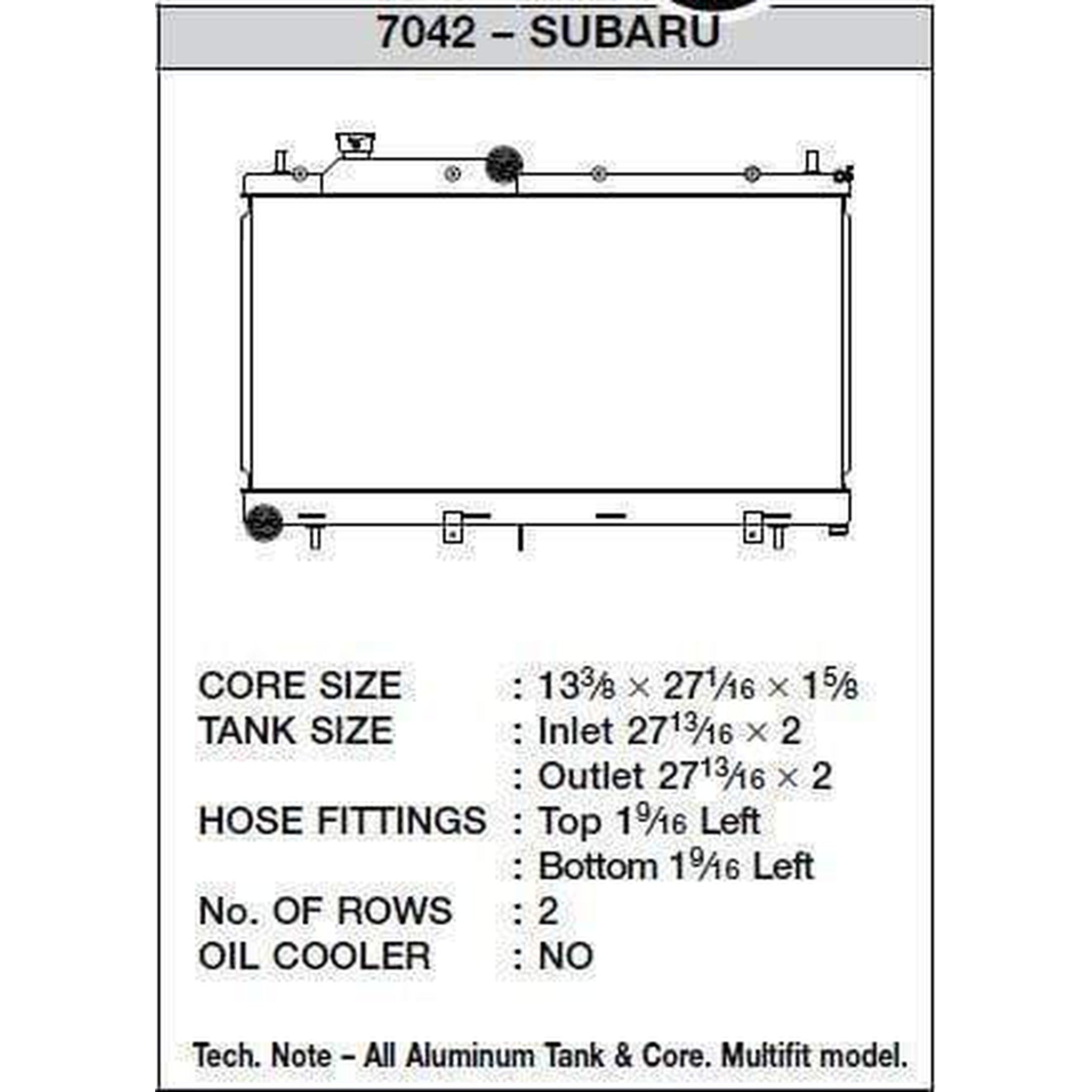CSF Racing Black Radiator Subaru WRX 2008-2021 / STI 2008-2021 | 7095B