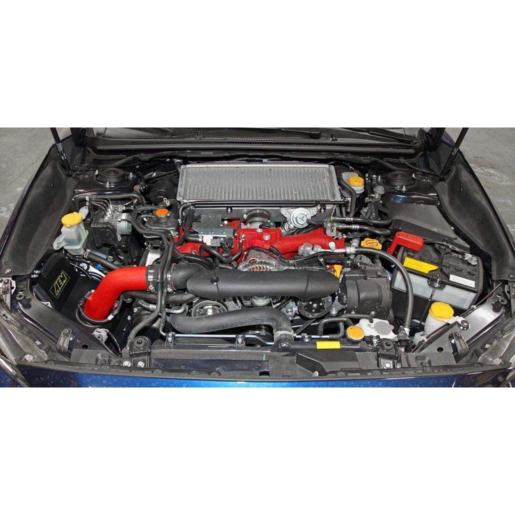 Clearance / OPEN BOX AEM Wrinkle Red Cold Air Intake Subaru WRX STI 2015-2017 | 21-735WR