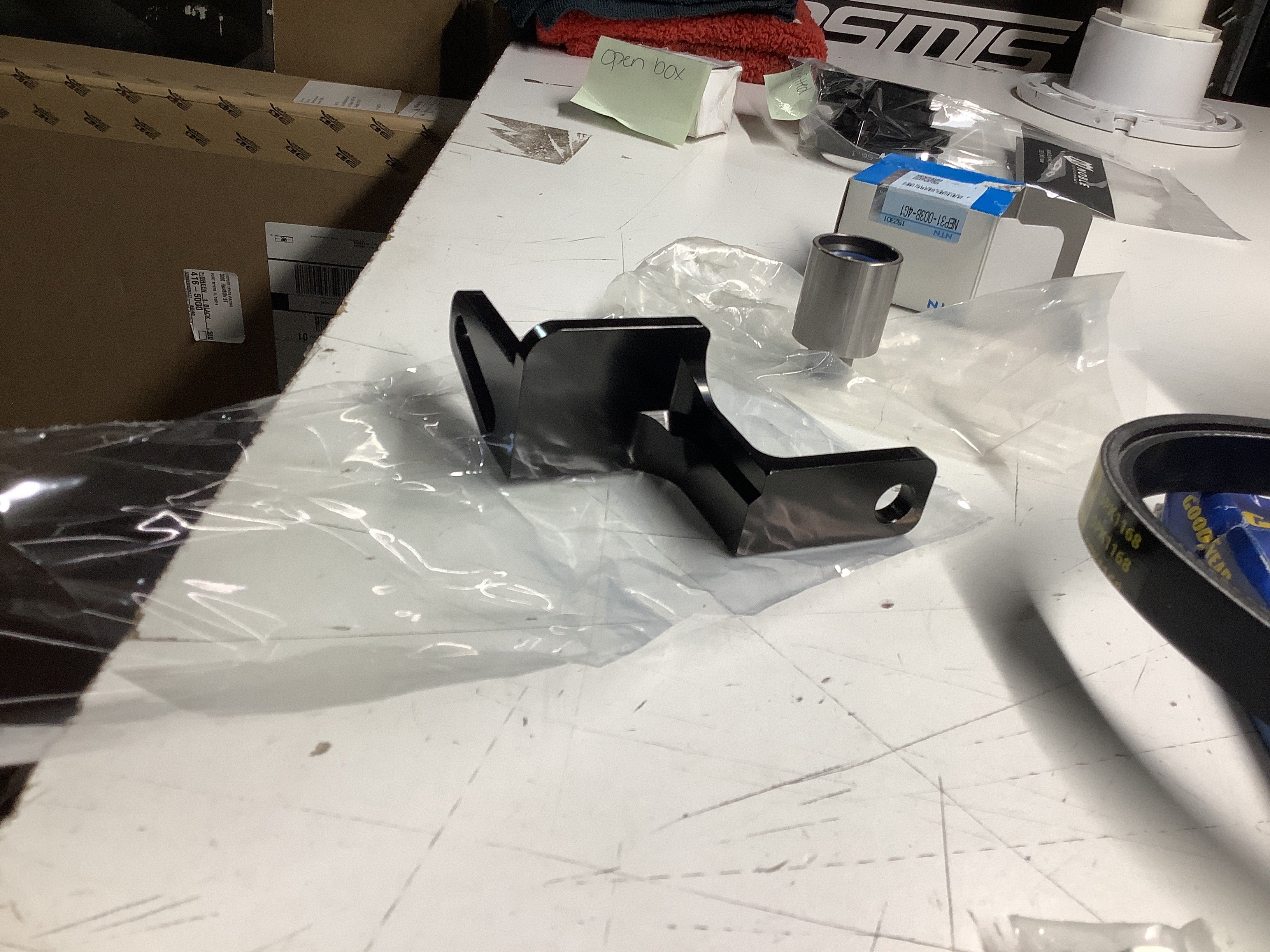 Clearance / OPENBOX Torque Solution Reversed Intake Manifold Alternator Relocation Bracket Black Kit Subaru WRX 02-14 / STI 04-20 | TS-SU-440BK-K