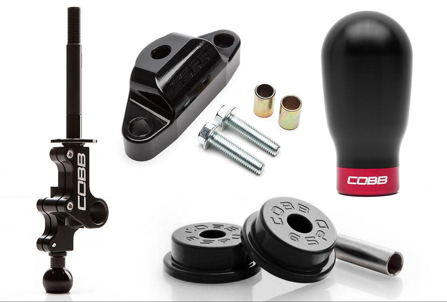 Cobb Stage 1+ Drivetrain Package Tall Weighted Knob White Subaru STI 2004-2021 | 215X01P-TW-W