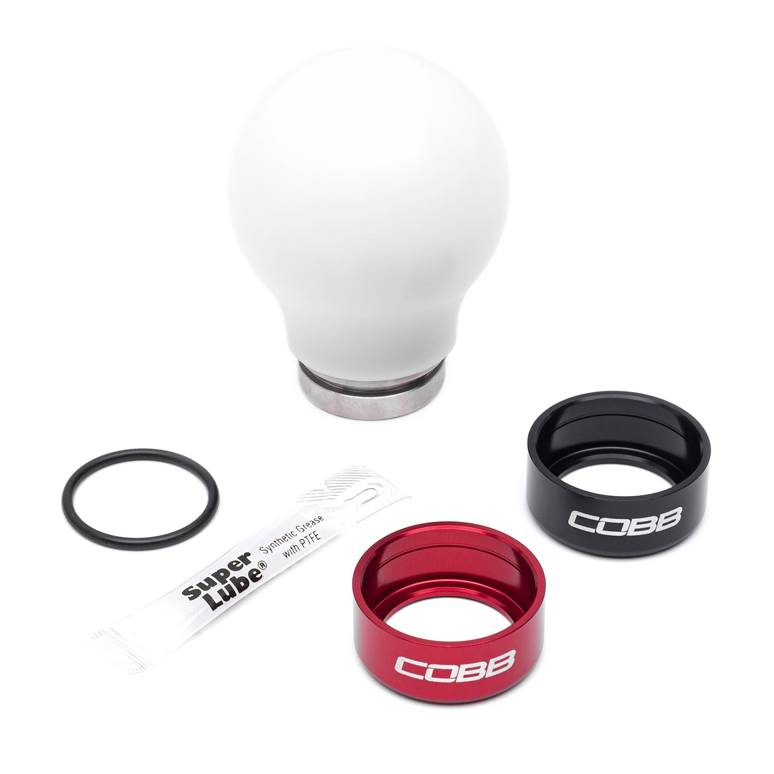 Cobb Stage 1+ Drivetrain Package Weighted Knob White Subaru STI 2004-2021 | 215X01P-WK-W
