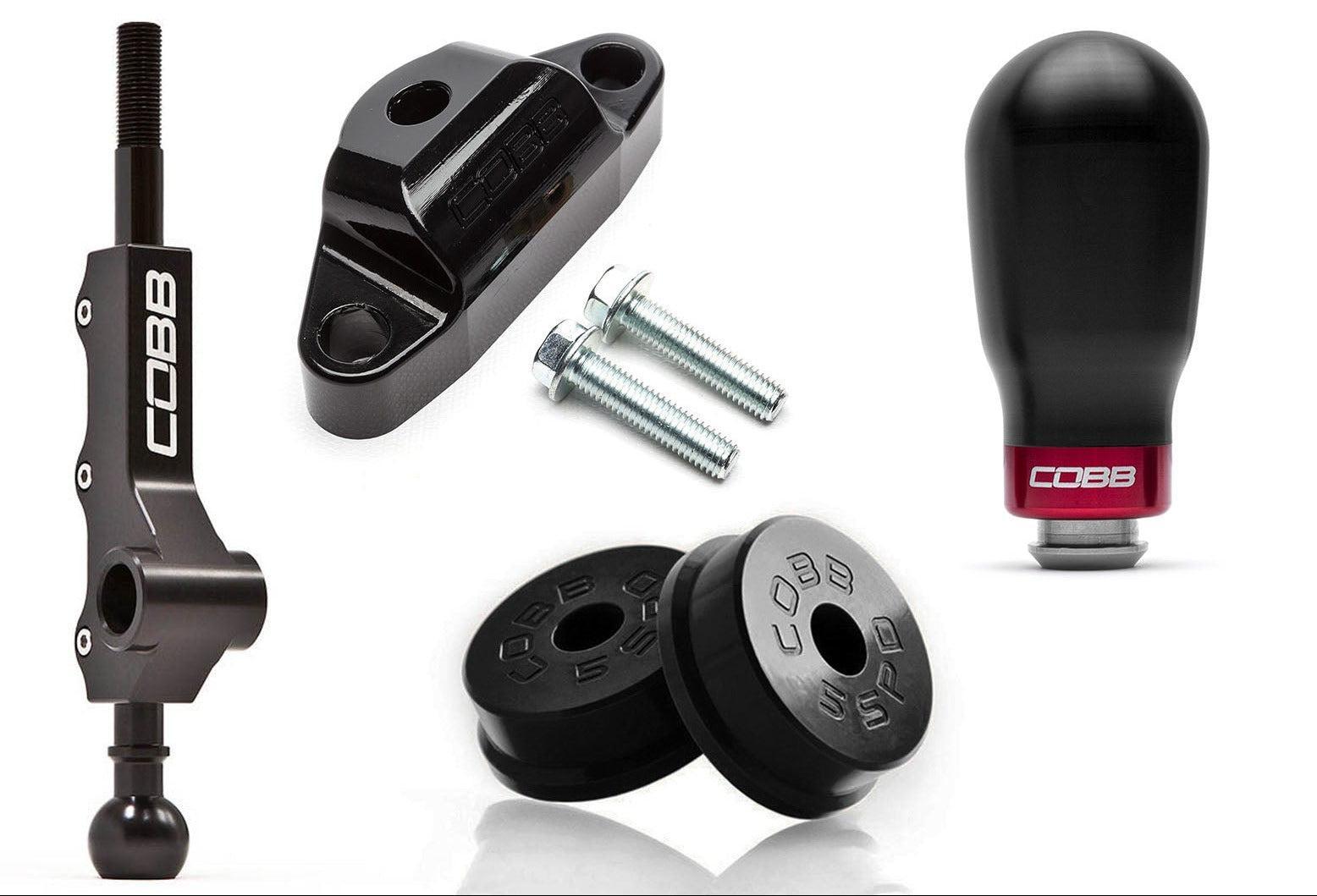 Cobb Stg 1+ Drivetrain Pkg Tall Weighted Knob White 08-14 WRX / 05-09 LGT / 06-08 FXT 5MT | 214X01P-TW-W