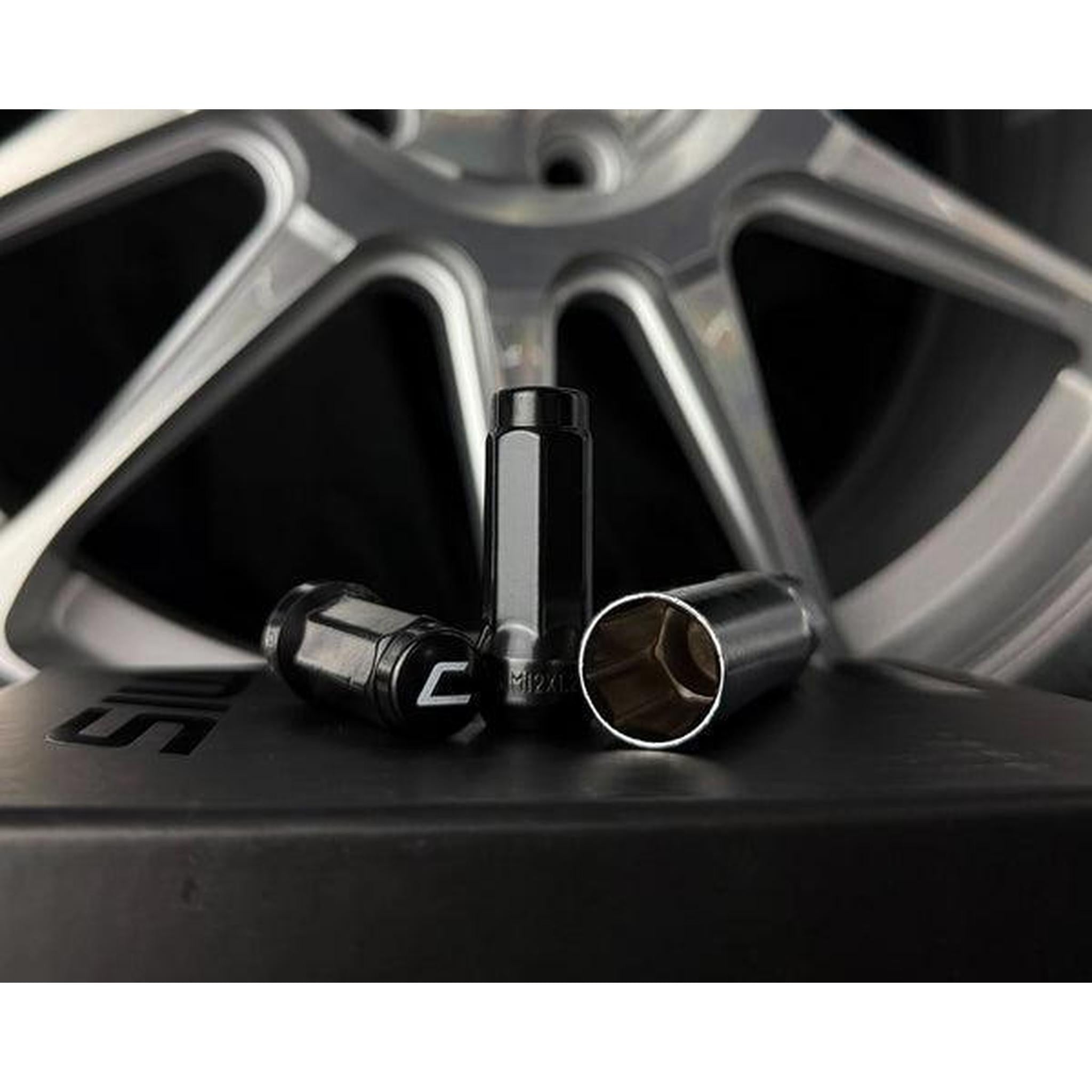 Cosmis Racing Wheels Close Ended Lug Nuts Black M12x1.25mm (set of 20)