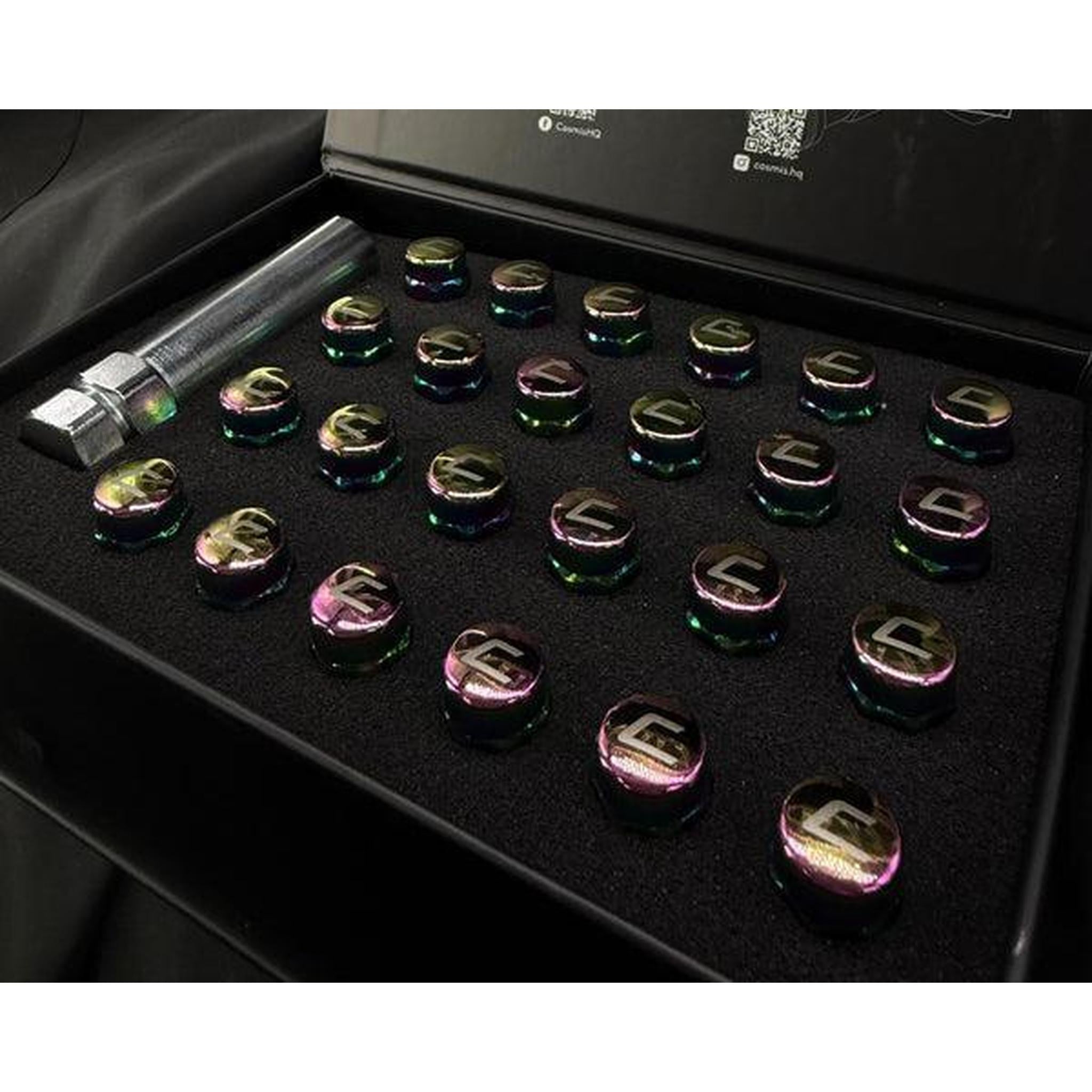 Cosmis Racing Wheels Close Ended Lug Nuts Rainbow M12x1.5mm (set of 24)