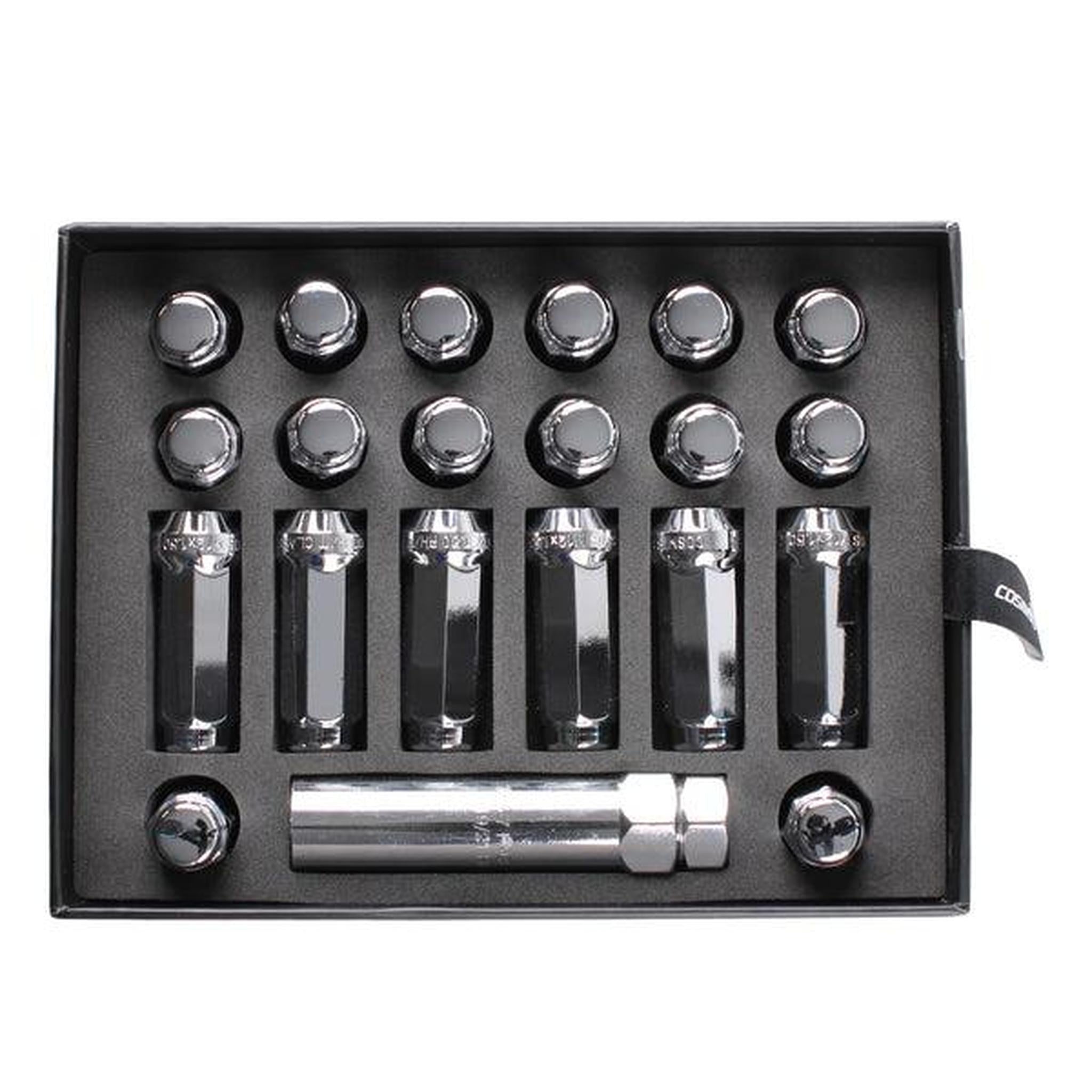 Cosmis Racing Wheels Closed-Ended Chrome Lug Nuts 7 spline 12x1.25mm - Set of 24