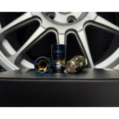 Cosmis Racing Wheels Spiral Lug Nuts M12x1.25mm Titanium Blue (Set of 20)
