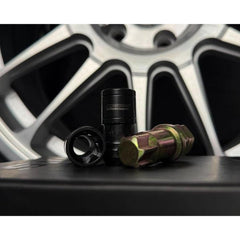Cosmis Racing Wheels Spiral Lug Nuts M14x1.5mm Black (Set of 24)