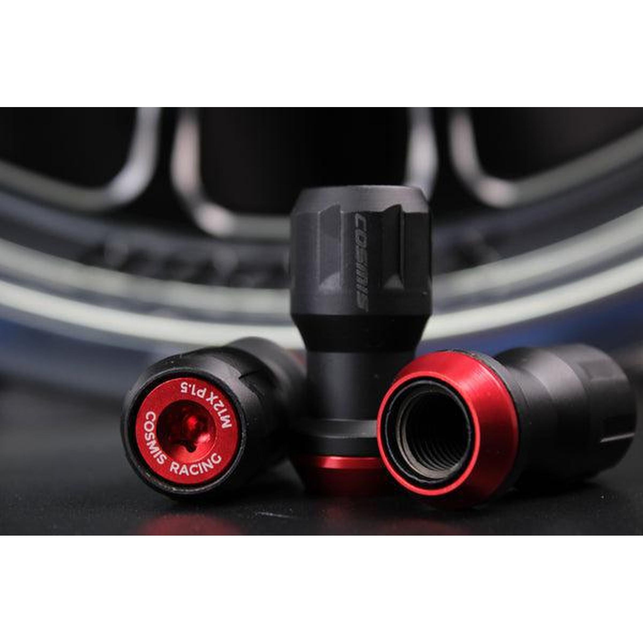 Cosmis Wheels Floating Nut Lug Nuts Red 12x1.25 45mm (Set of 24) | FNM12x1.25-R-24