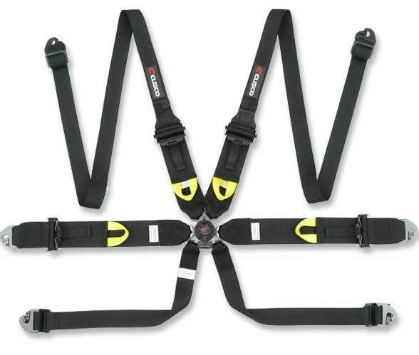 Cusco Universal 6 Point 3in Shoulder 3in Lap w/ Eyebolts (7/16-20UNF Thread) FIA Racing Harness- Blk | 00B CRH N6BK