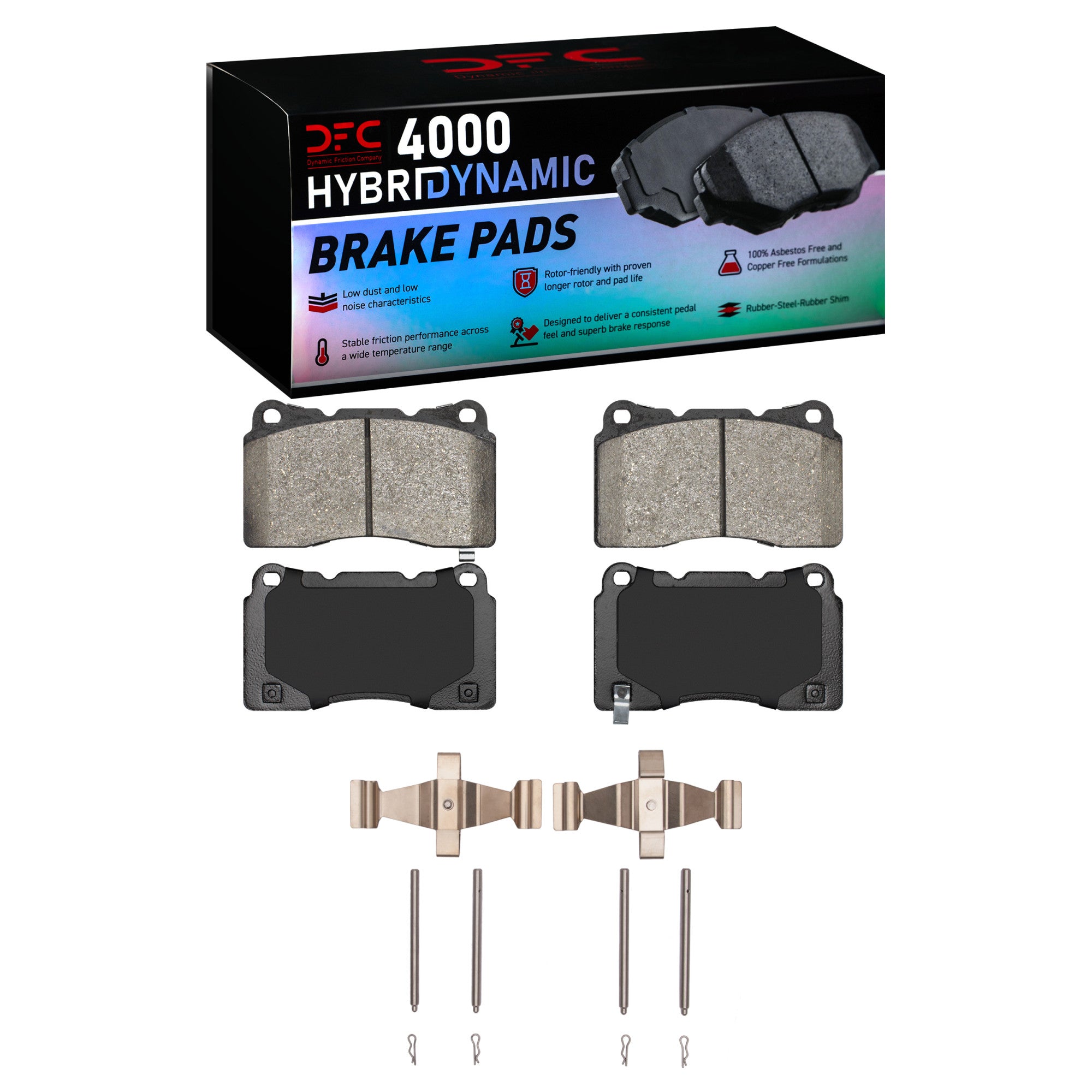 DFC Front 4000 HybriDynamic Brake Pads & Hardware Kit Subaru STI 2004-2017 | 4000-1001-01
