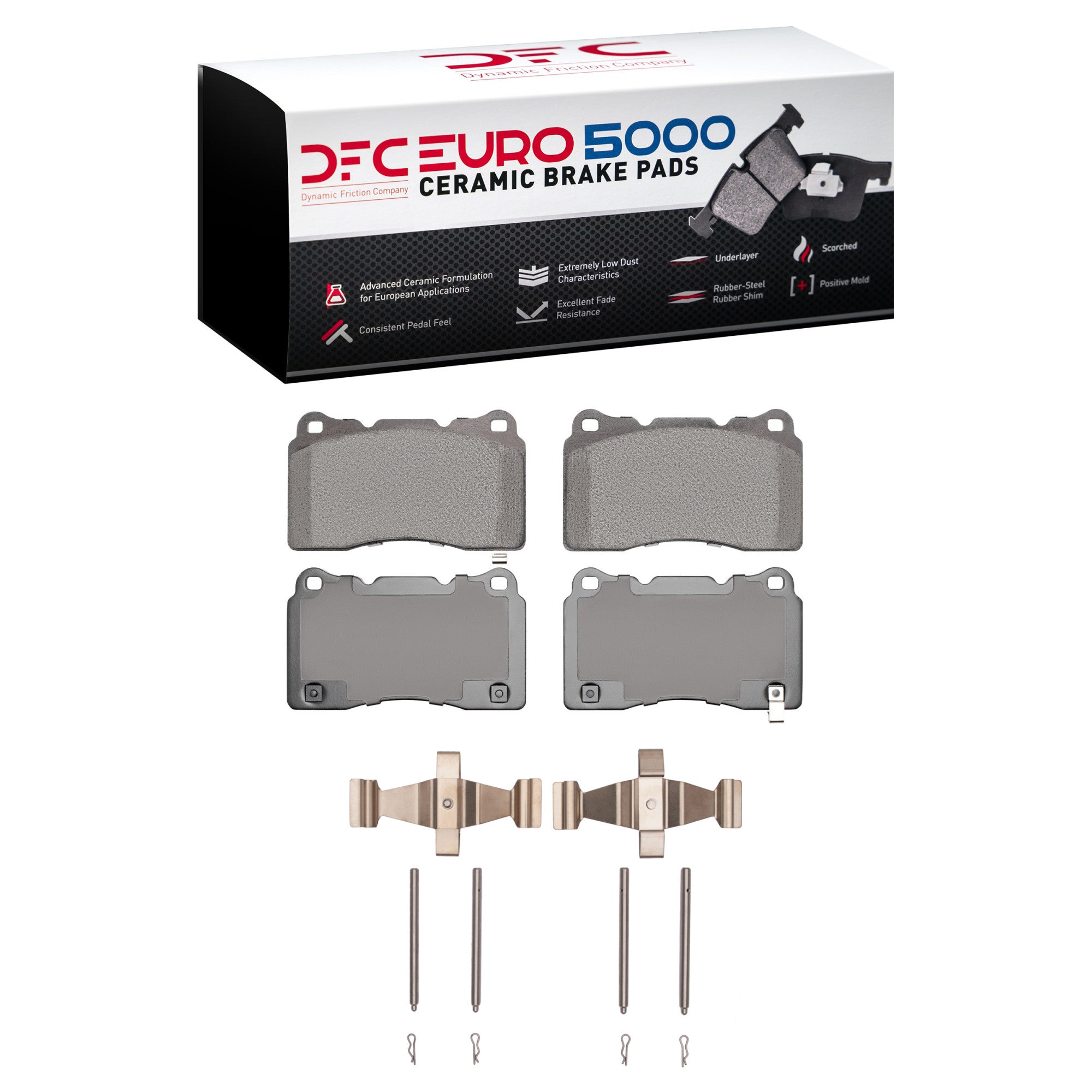 DFC Front Euro 5000 Ceramic Brake Pads & Hardware Kit Subaru STI 2004-2017 | 1600-1001-01