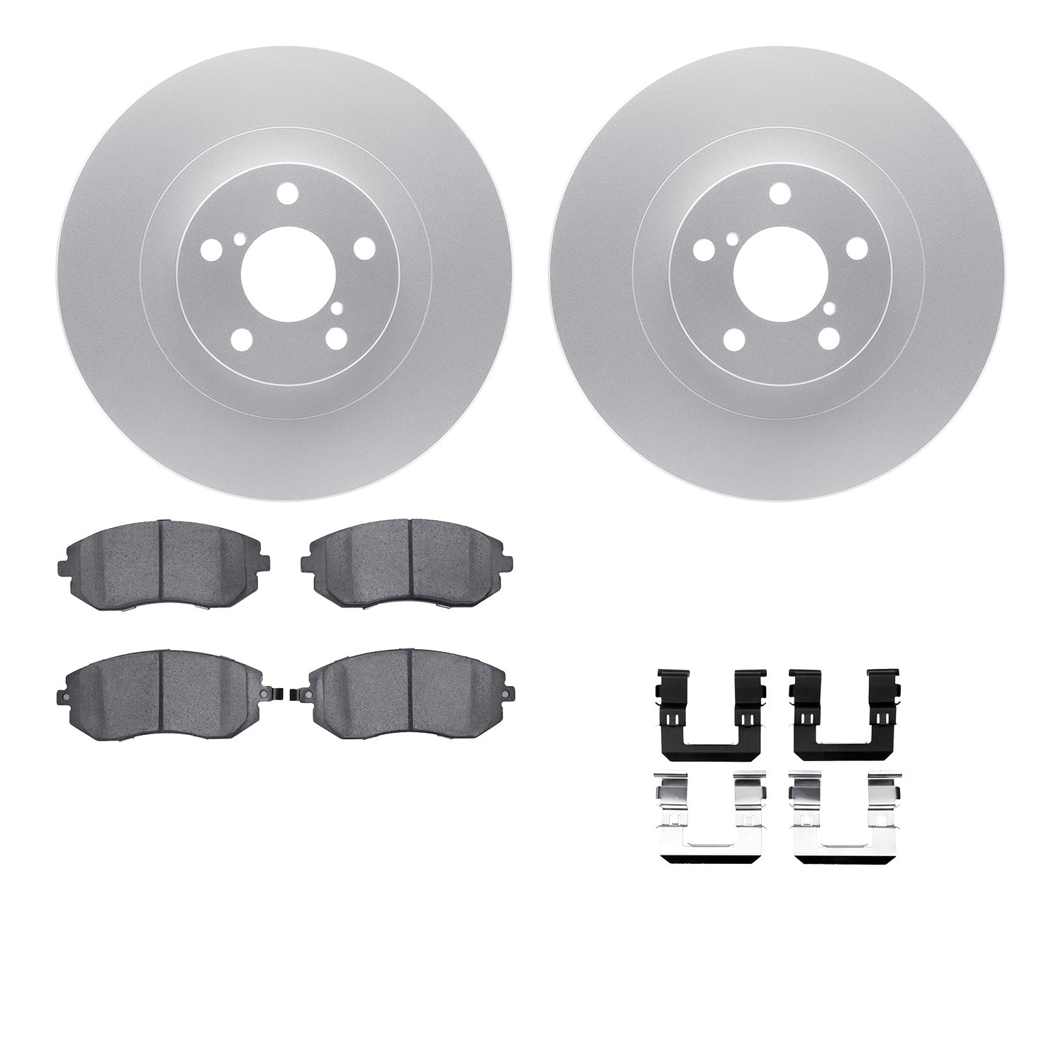 DFC Front GeoSPEC Coated Brake Rotors & R1 Optimum OE Pads w/ Hardware Subaru Impreza GT 2009-2010 | WDUH1-13078