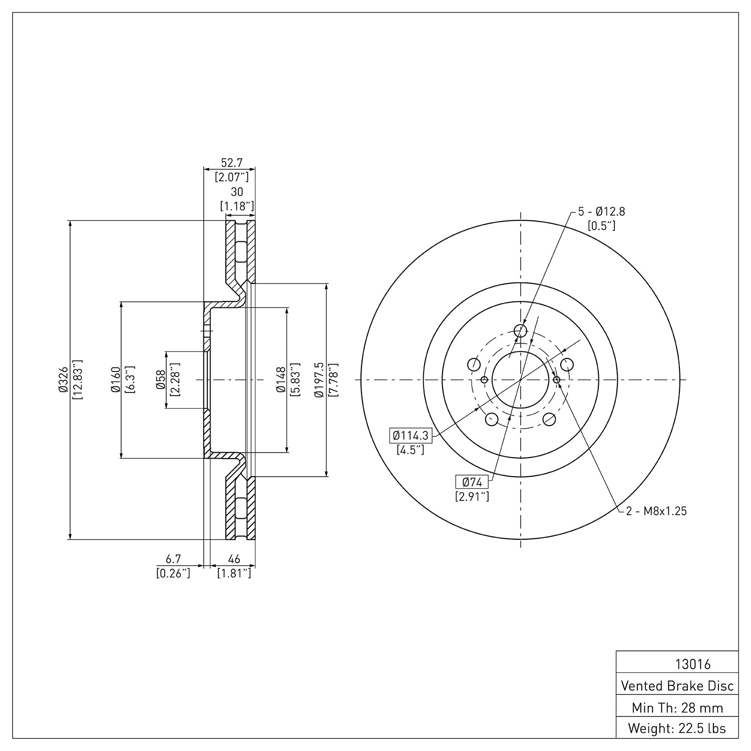DFC Front Plain Brake Rotor Subaru WRX STI 2005-2017 | 600-13016