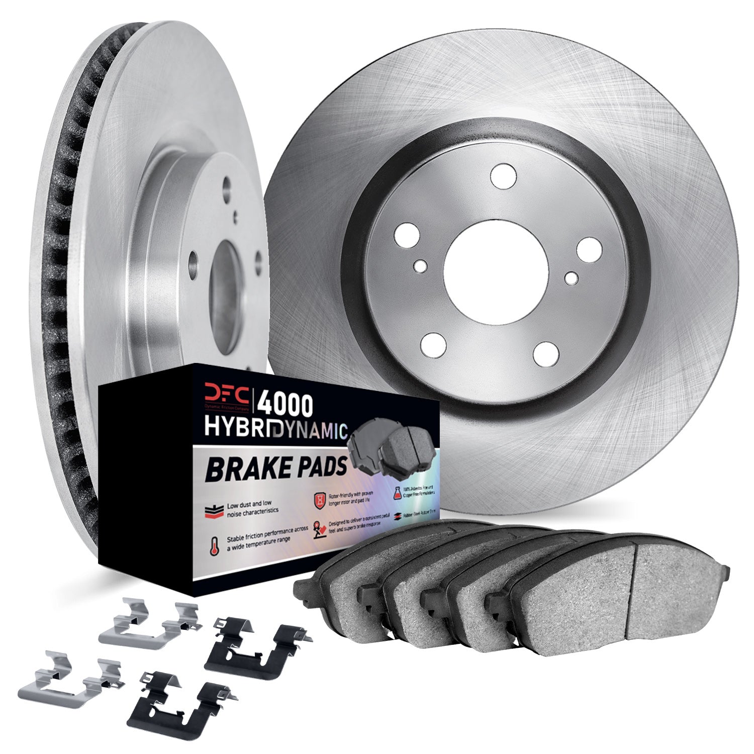 DFC Front Plain Brake Rotors & 4000 HybriDynamic Brake Pads w/ Hardware Subaru Impreza 2017-2023 | 6812-13055