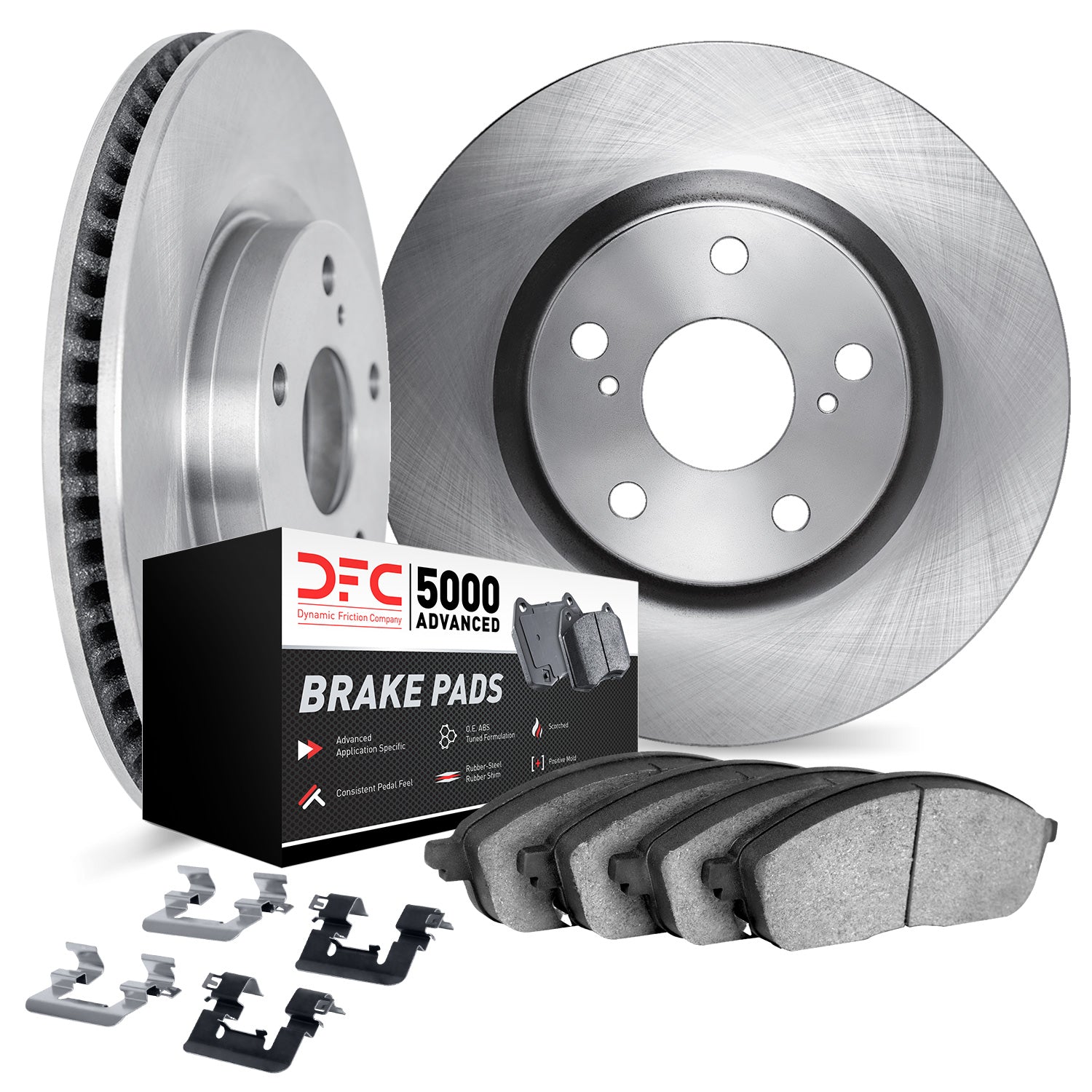 DFC Front Plain Brake Rotors & 5000 Advanced Brake Pads w/ Hardware Subaru Crosstrek 2024-2026 | 6512-13243