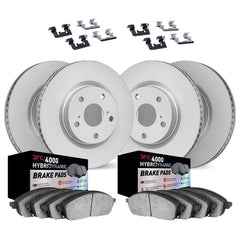 DFC Front & Rear 4000 HybriDynamic Brake Pad, Hardware & GeoSPEC Rotor Package Subaru WRX 16-21 w/ Eyesight Tech | 4814-13033