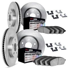 DFC Front & Rear 4000 HybriDynamic Brake Pad, Hardware & Rotor Package Subaru WRX 16-21 w/ Eyesight Tech | 6814-13038