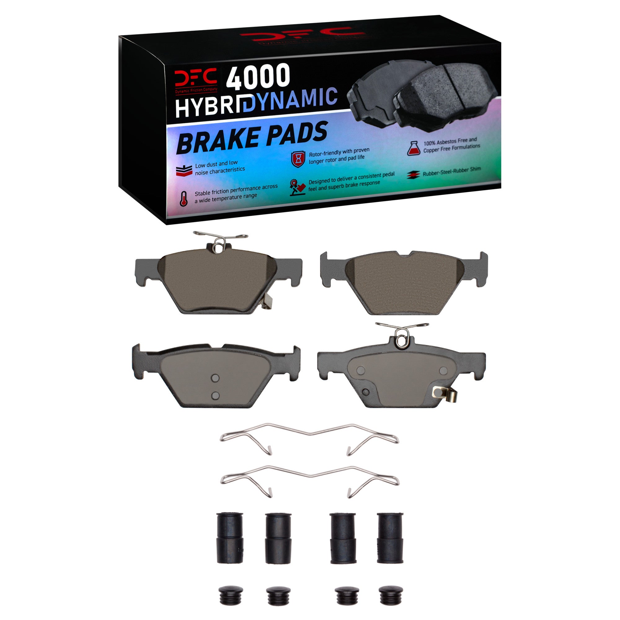 DFC Rear 4000 HybriDynamic Brake Pads & Hardware Kit Subaru WRX 2016-2026 | 4000-1808-01