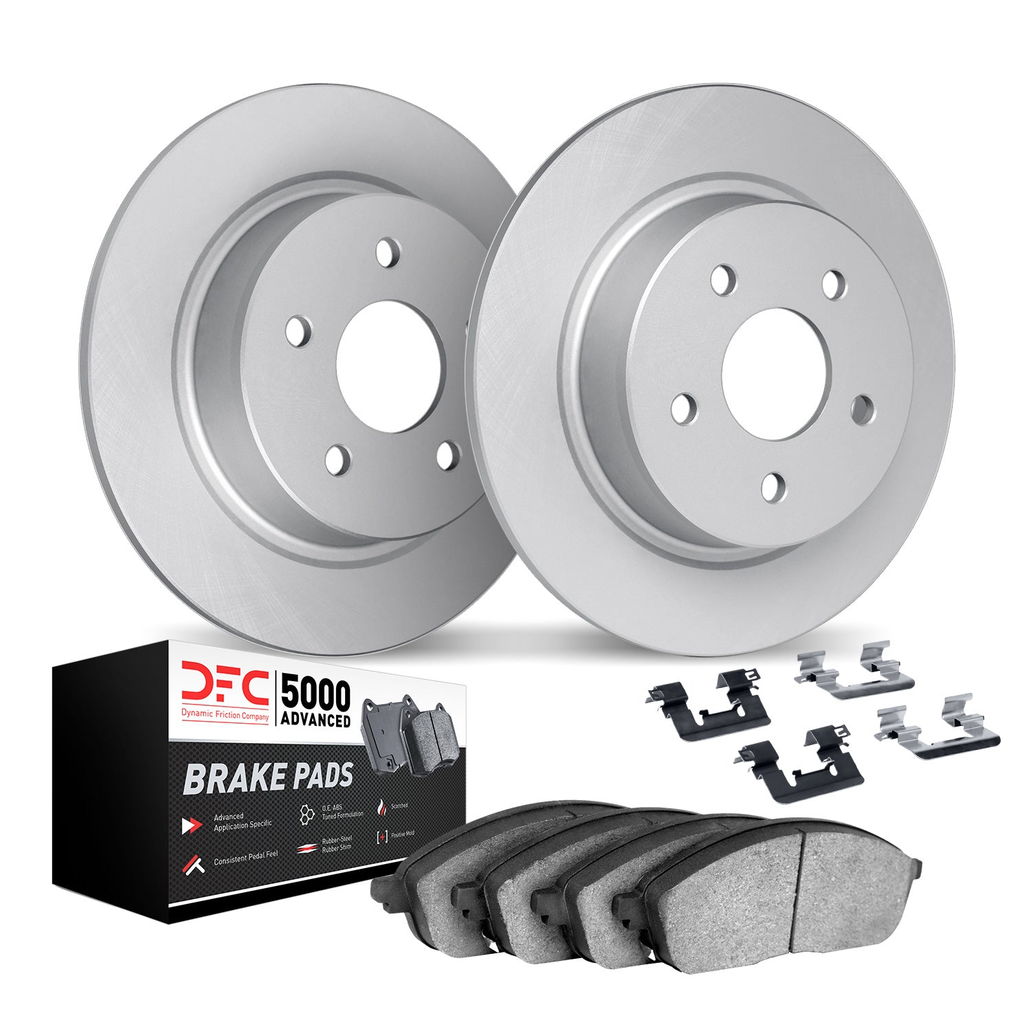 DFC Rear GeoSPEC Coated Blank Rotor & 5000 Advanced Ceramic Brake Pads w/ Hardware Subaru WRX 2016-2021 w/ Manual Parking Brake | 4512-13067