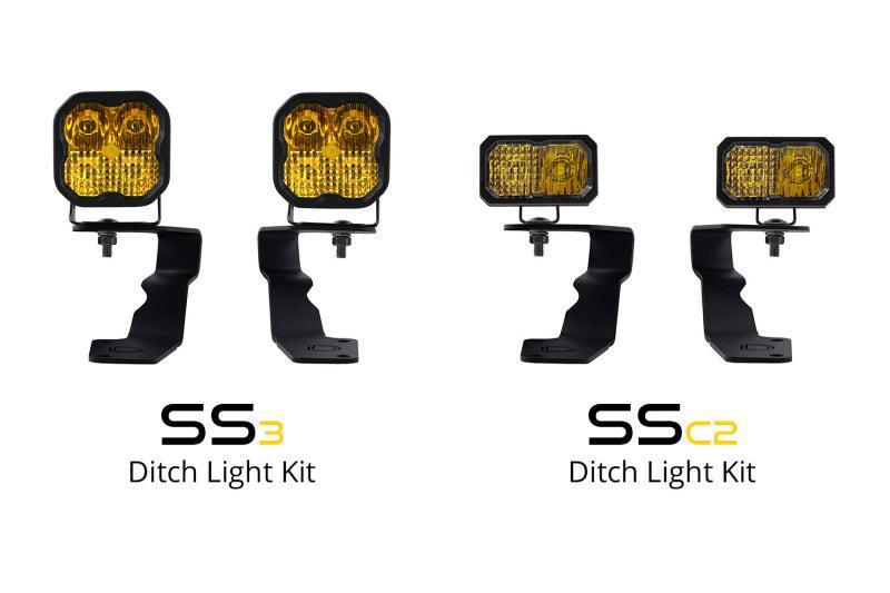 Diode Dynamics C2 Pro Stage Series 2in LED Ditch Light Kit Yellow Combo Subaru WRX / STI 2015-2021 | DD6619