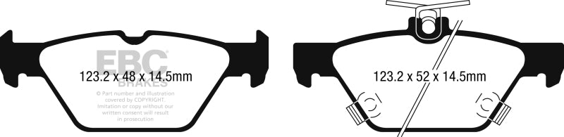 EBC Greenstuff 2000 Series Sport Brake Pad Rear Set Subaru WRX 2016-2025 | DP22257