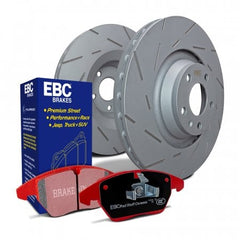 EBC Redstuff Brake Pads and USR Sport Slotted Rotor Kit Front Subaru WRX 2022-2026 | S4KF2054