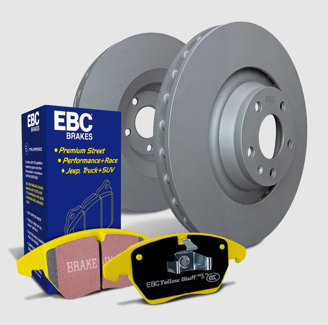 EBC S13 Yellowstuff Sport Brake Pads and Black RK Rotors Rear Kit Subaru WRX 2022-2026 | S13KR1860