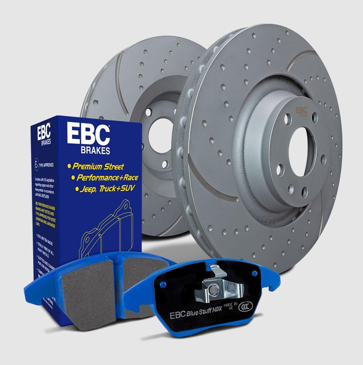 EBC S6 Bluestuff NDX Rear Brake Pads + Gray GD Rear Rotors Kit WRX 2022-2026 | S6KR1353