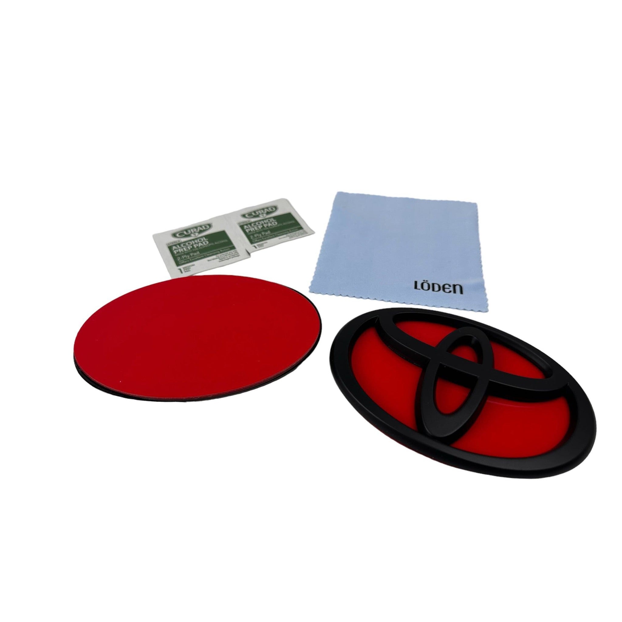 Emblems Only Front and Rear T-Logo Matte Black with Gloss Red Base Toyota GR86 22-26