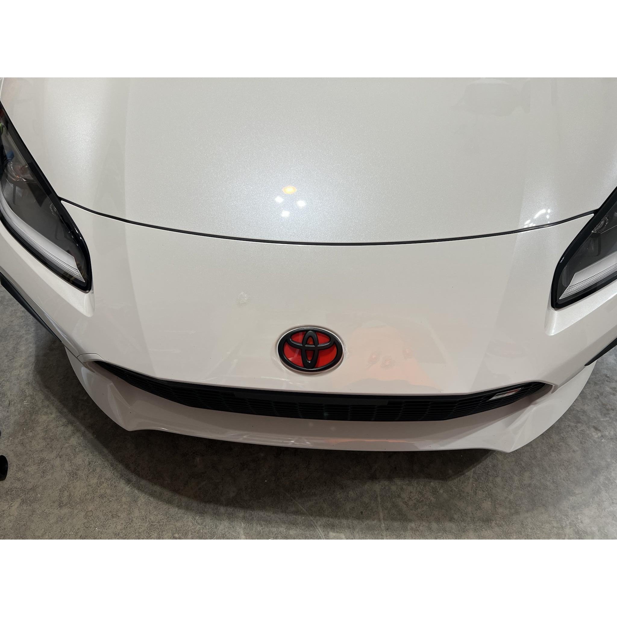 Emblems Only Front and Rear T-Logo Matte Black with Gloss Red Base Toyota GR86 22-26