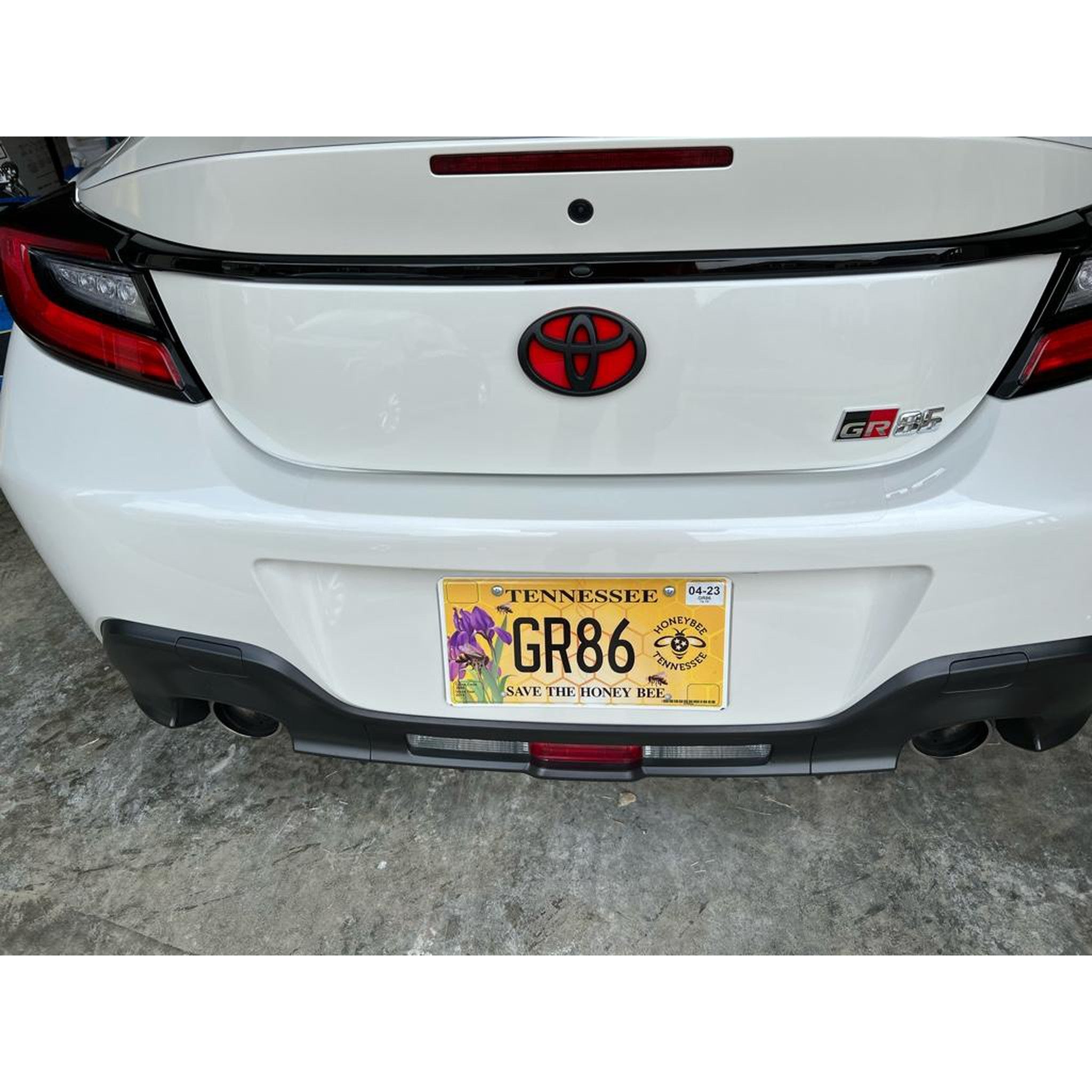 Emblems Only Front and Rear T-Logo Matte Black with Gloss Red Base Toyota GR86 22-26