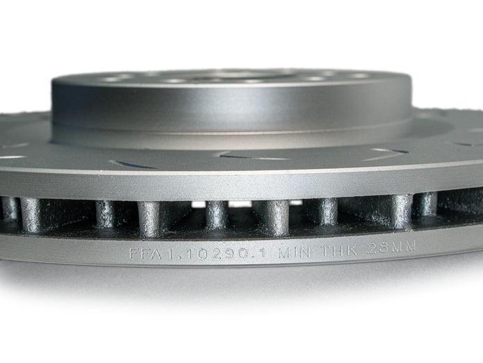 FactionFab Slotted Front Rotor V2 Dual Drilled 5x100/114 Subaru STI 2004-2017 | FFA1.10290.1