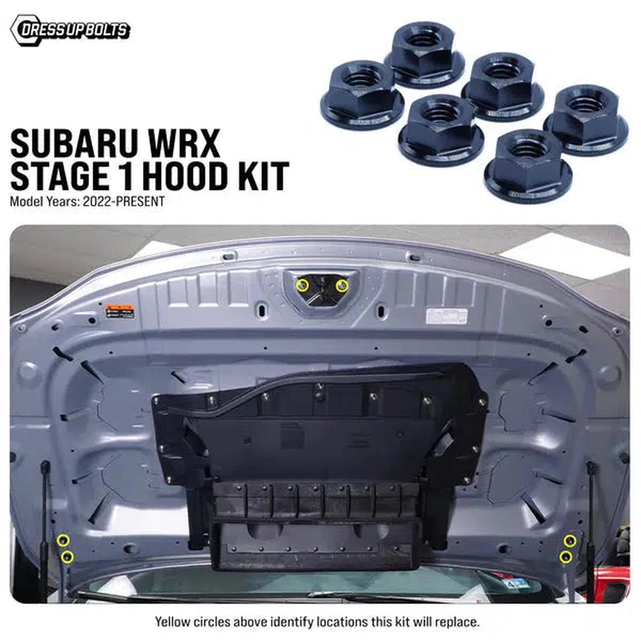 Fast Turn Fittings Stage 1 Titanium Hardware Hood Kit Subaru WRX 2022-2026 | SUB-040-Ti
