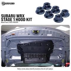Fast Turn Fittings Stage 1 Titanium Hardware Hood Kit Subaru WRX 2022-2026 | SUB-040-Ti