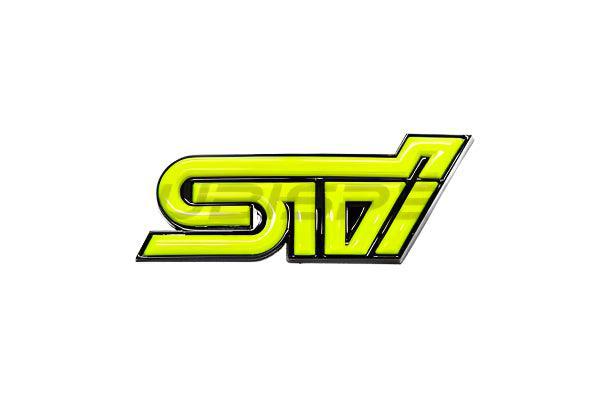 GCS STI Grille Emblem Neon and Black Subaru WRX / STI 2015-2021 | 15STIGREMB-NEBK