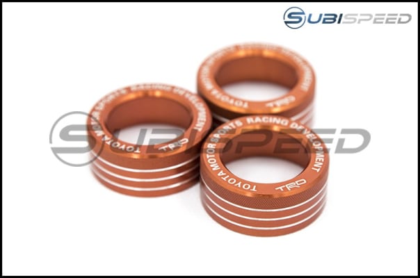 GCS Toyota 86 Style Dual Climate Control Knobs Orange 13-16 Scion FR-S / 13-20 Subaru BRZ / 17-20 Toyota 86 | STY-DC-KNOB-T-OR