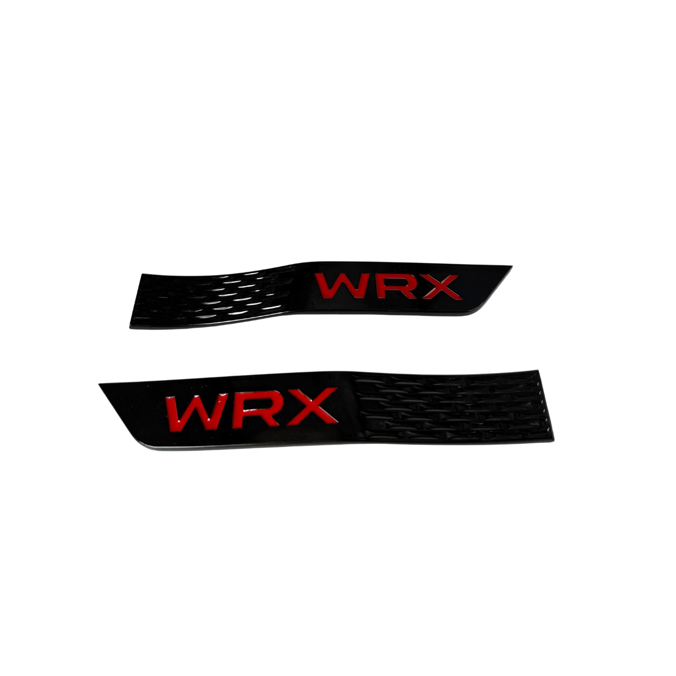 GCS WRX Black Gloss Red Logo Fender Emblems Subaru WRX / STI 2015-2021 | 15WRXGBFEND-RED