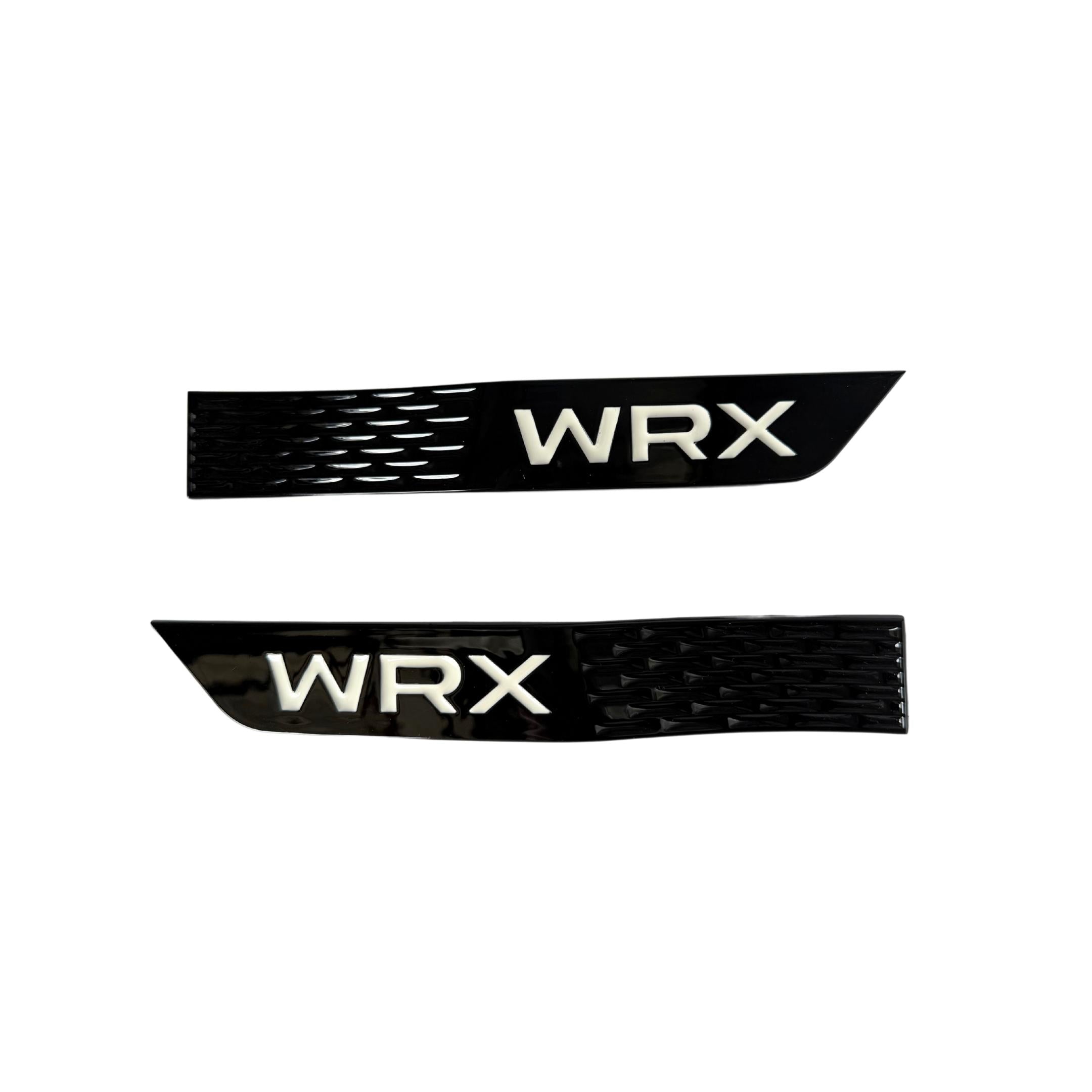 GCS WRX Fender Gloss Black Emblems White Logo Subaru WRX / STI 2015-2021 | 15WRXGBFEND-WHT