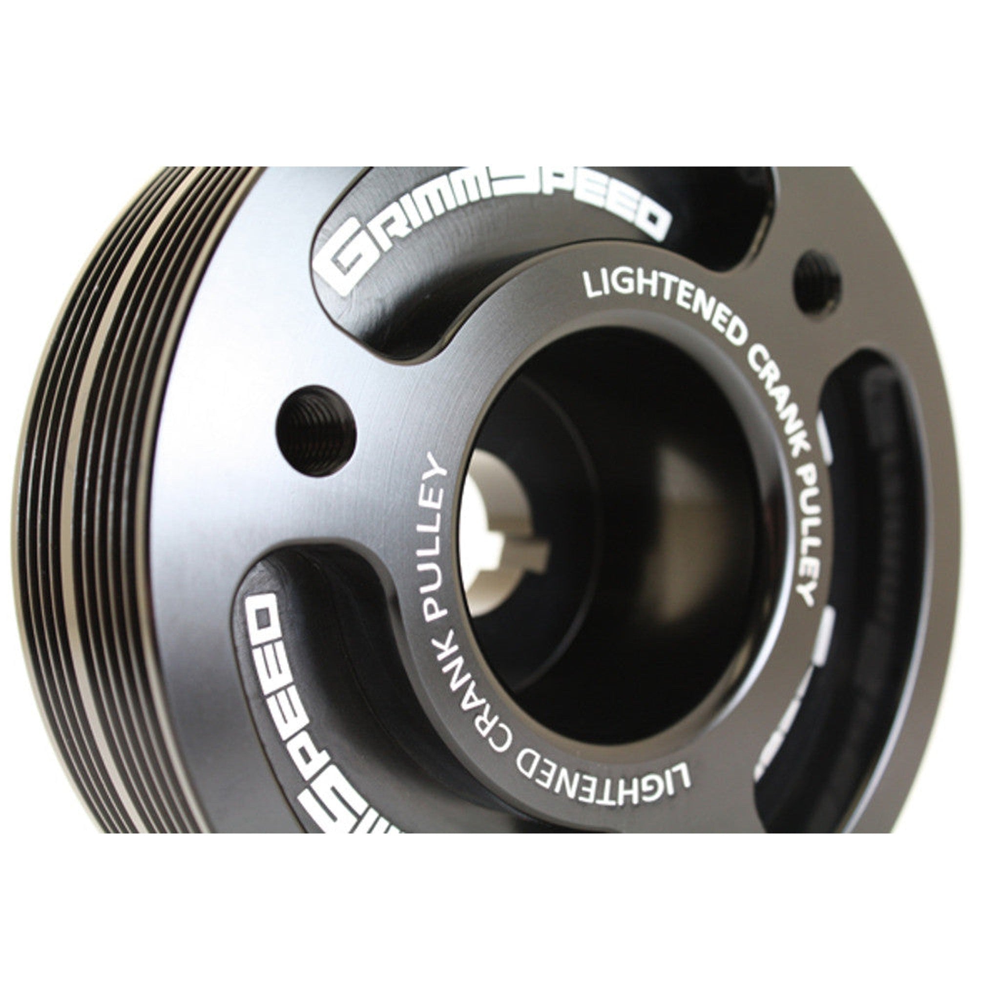 GrimmSpeed Black Lightweight Crank Pulley Subaru WRX 02-14 / STI 04-21 / Legacy GT 05-09 | 095015BK