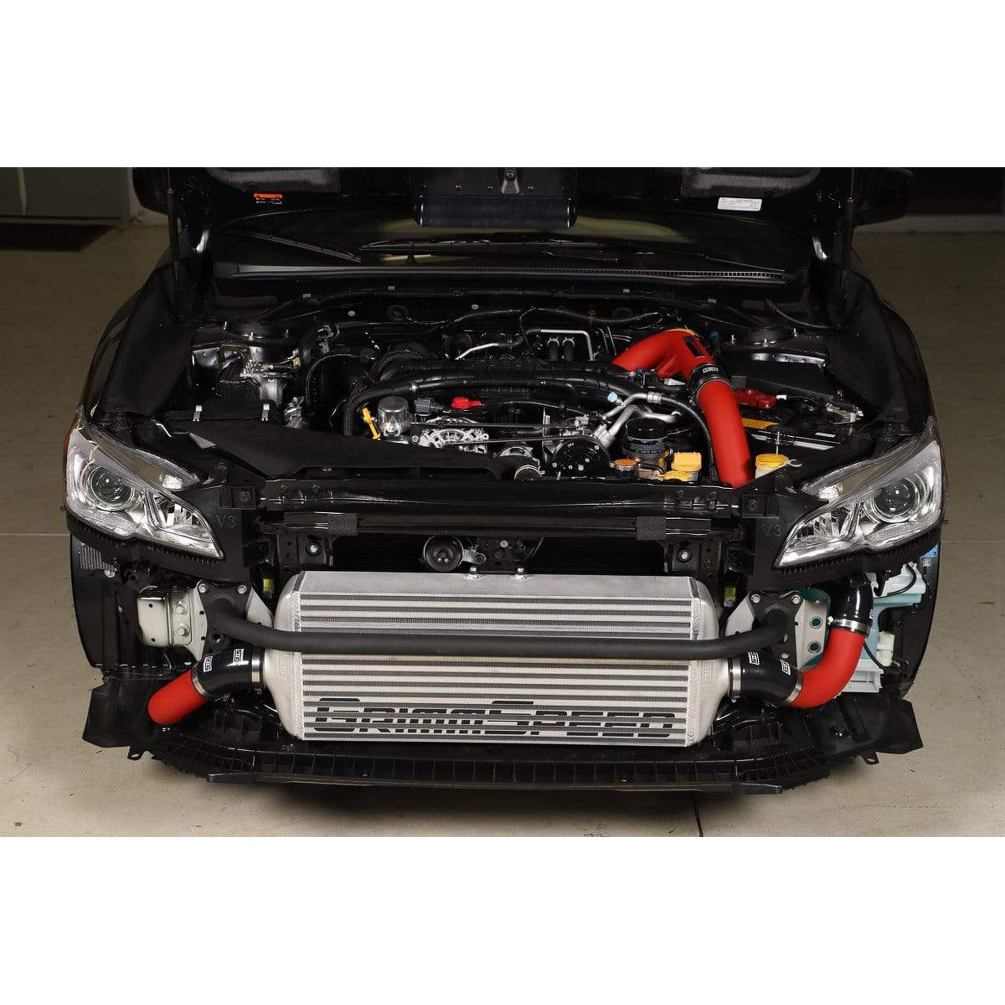 GrimmSpeed Front Mount Intercooler Kit Black Core / Red Pipe Subaru WRX 2015-2021 | 090255