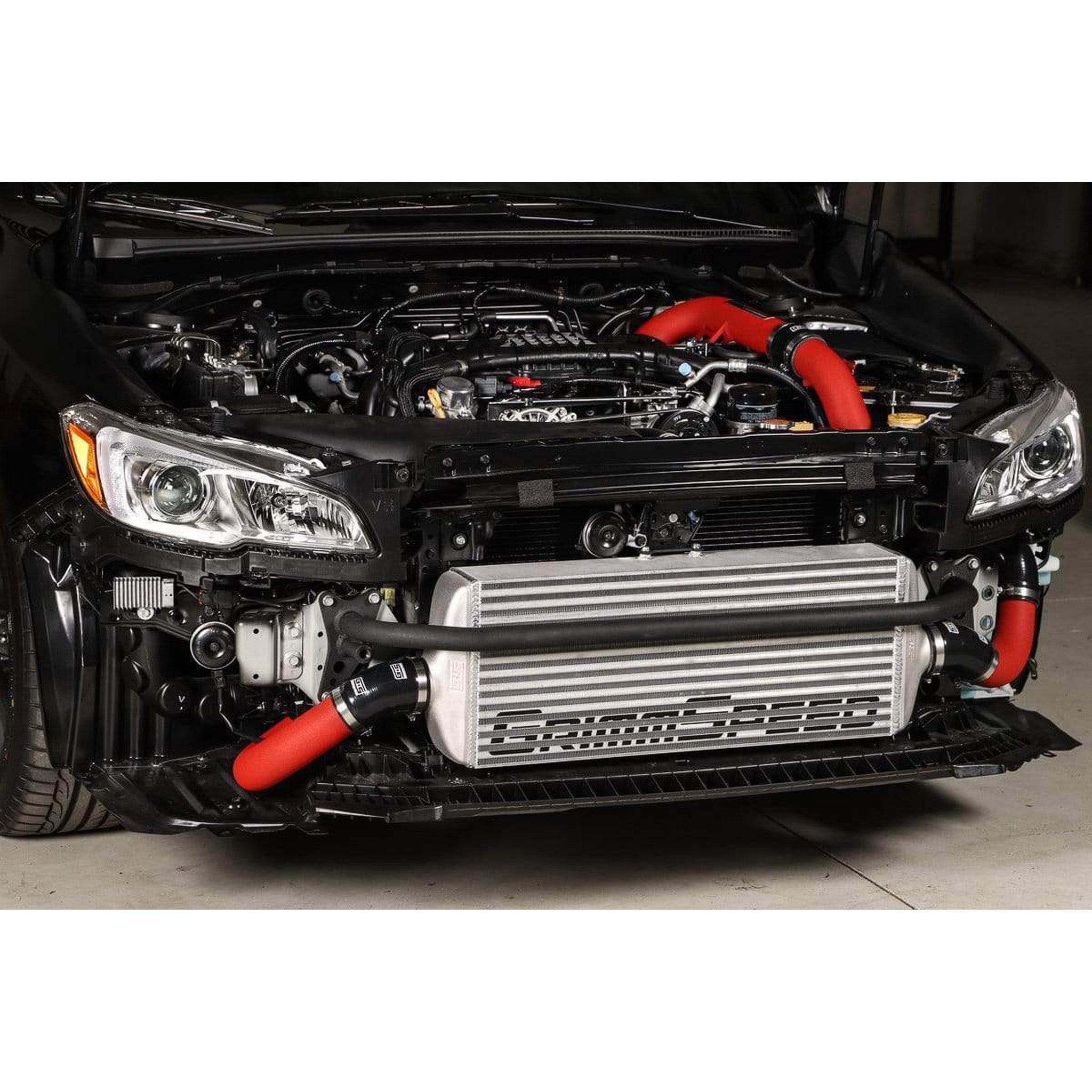 GrimmSpeed Front Mount Intercooler Kit Black Core / Red Pipe Subaru WRX 2015-2021 | 090255