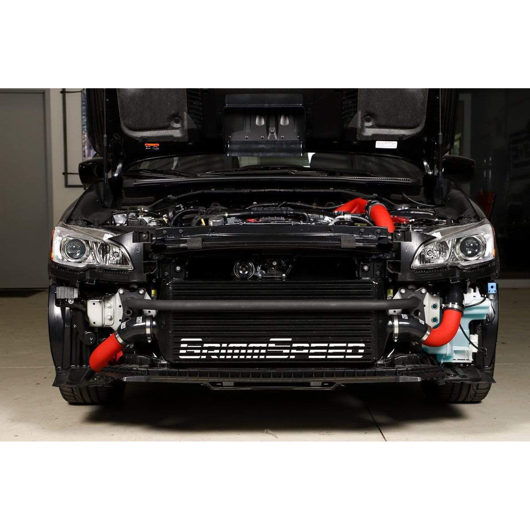 GrimmSpeed Front Mount Intercooler Kit Black Core / Red Pipe Subaru WRX 2015-2021 | 090255