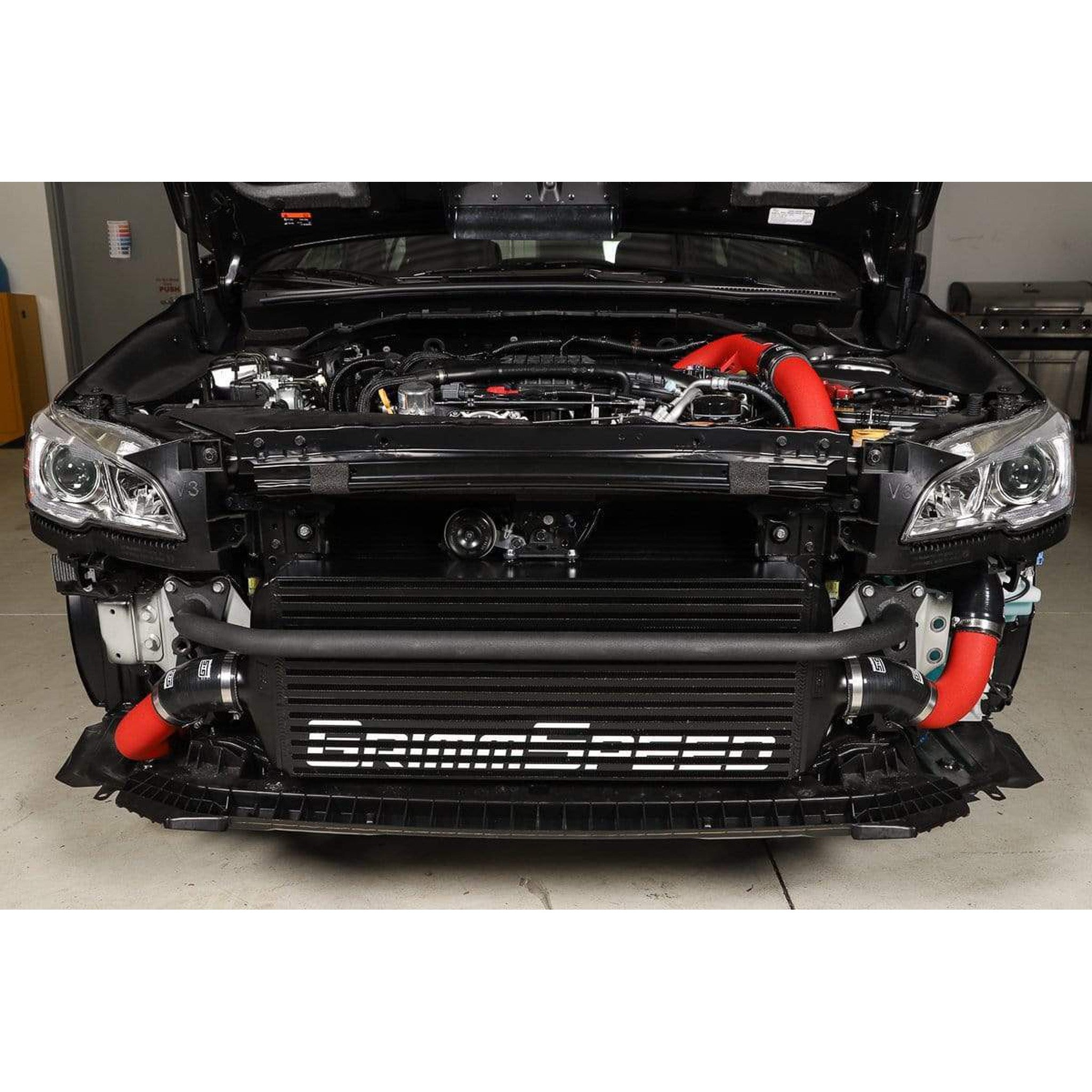 GrimmSpeed Front Mount Intercooler Kit Black Core / Red Pipe Subaru WRX 2015-2021 | 090255