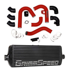 GrimmSpeed Front Mount Intercooler Kit Black Core / Red Pipe Subaru WRX 2015-2021 | 090255