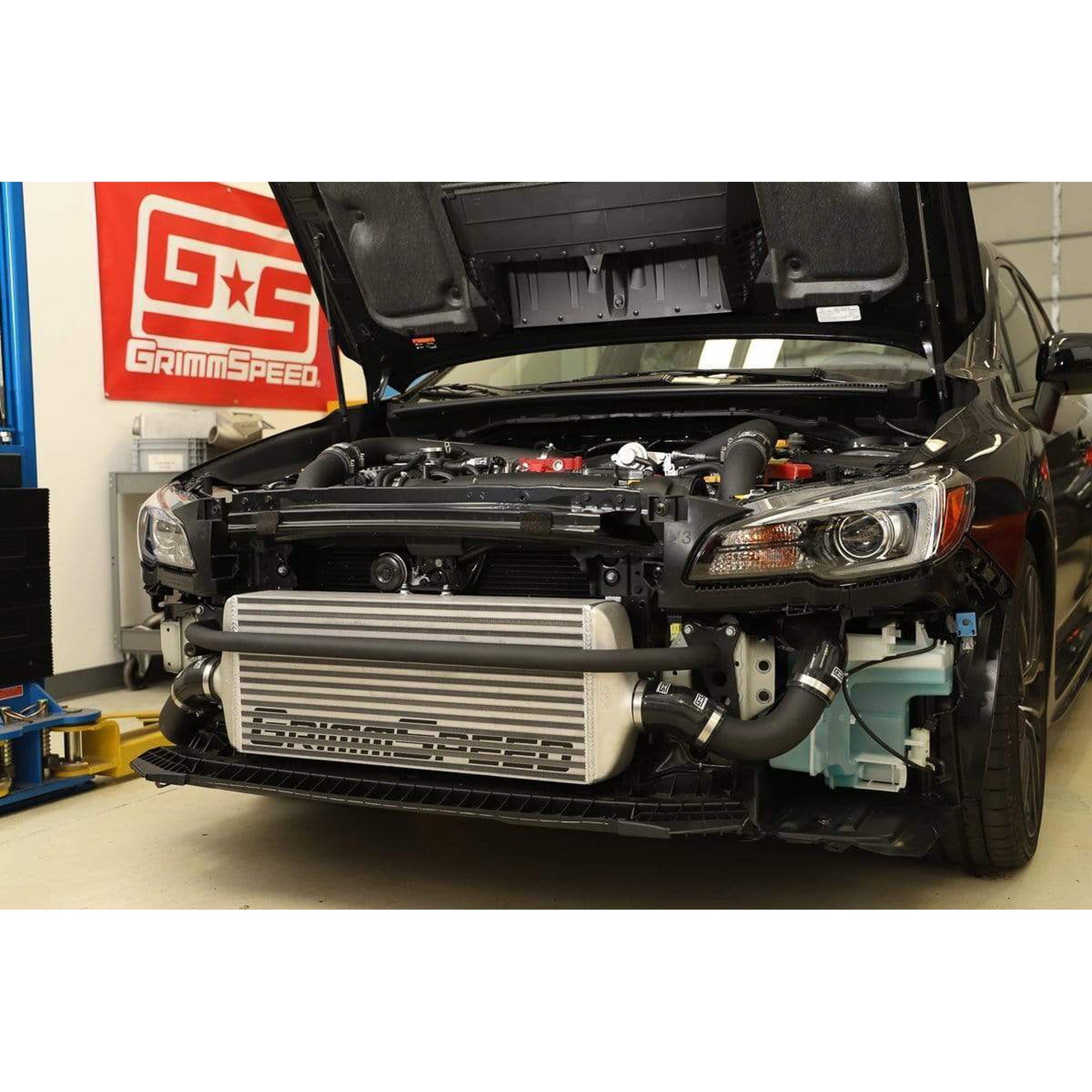 GrimmSpeed Front Mount Intercooler Kit Raw Core / Black Pipe Subaru STI 2015-2021 | 090237