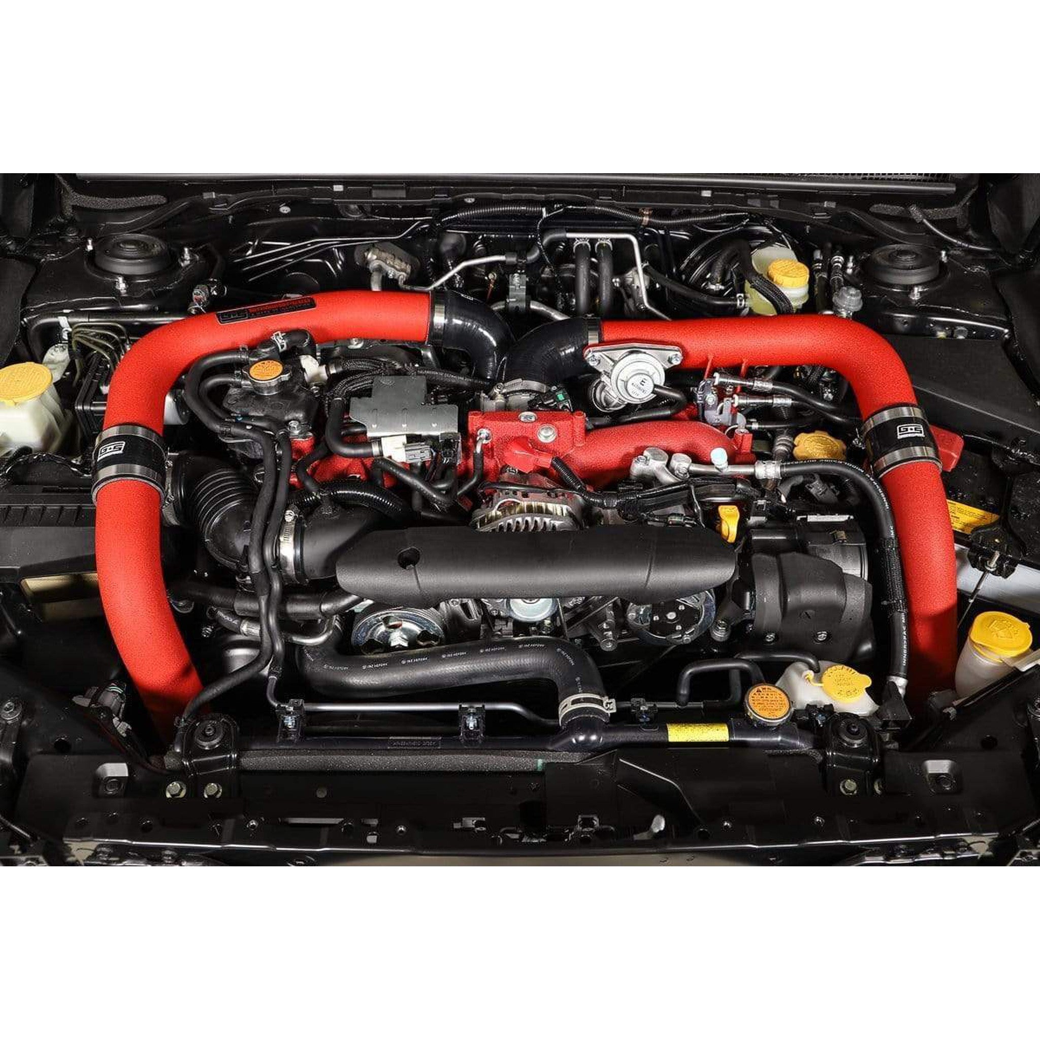 GrimmSpeed Front Mount Intercooler Kit Raw Core / Red Pipe Subaru STI 2015-2021 | 090236