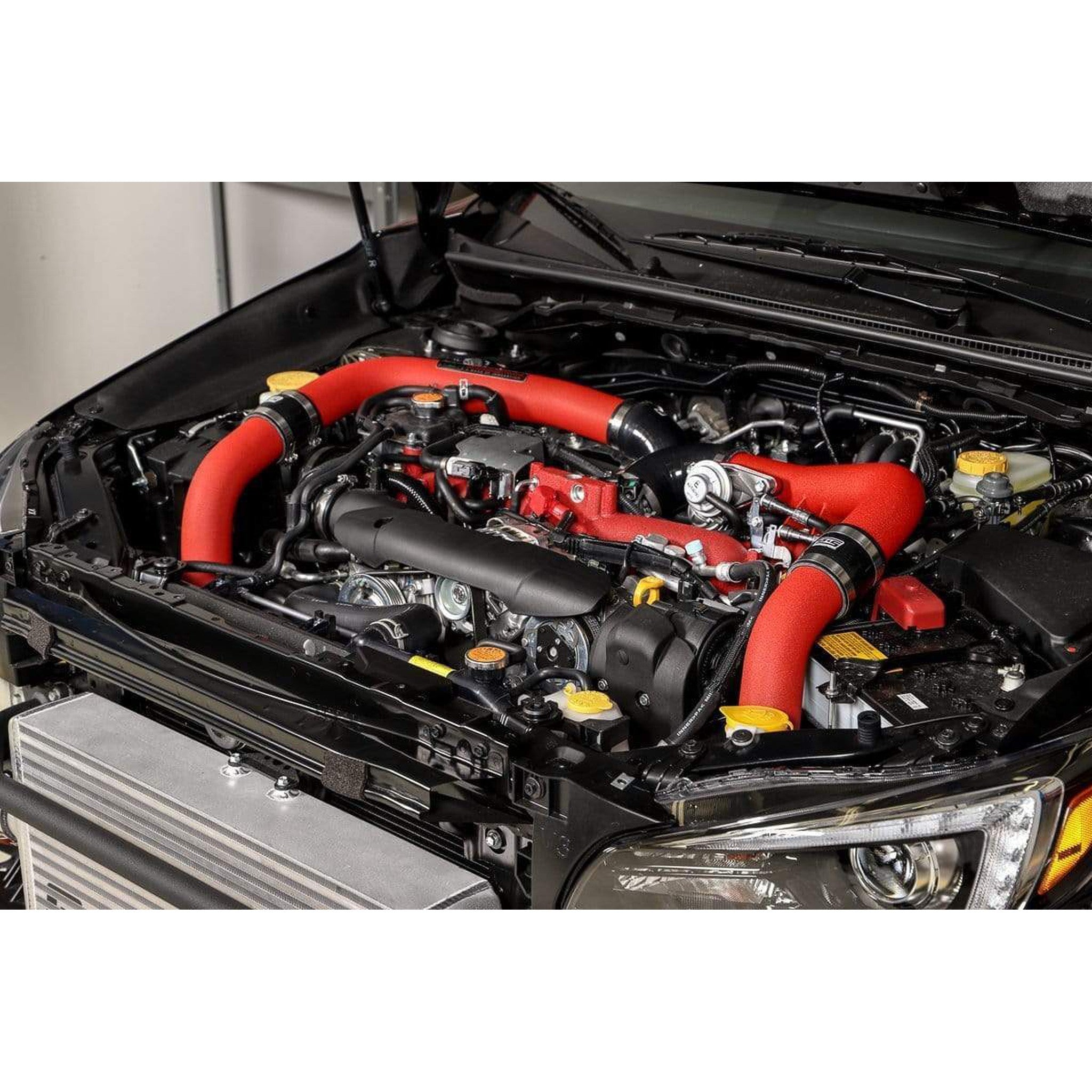 GrimmSpeed Front Mount Intercooler Kit Raw Core / Red Pipe Subaru STI 2015-2021 | 090236