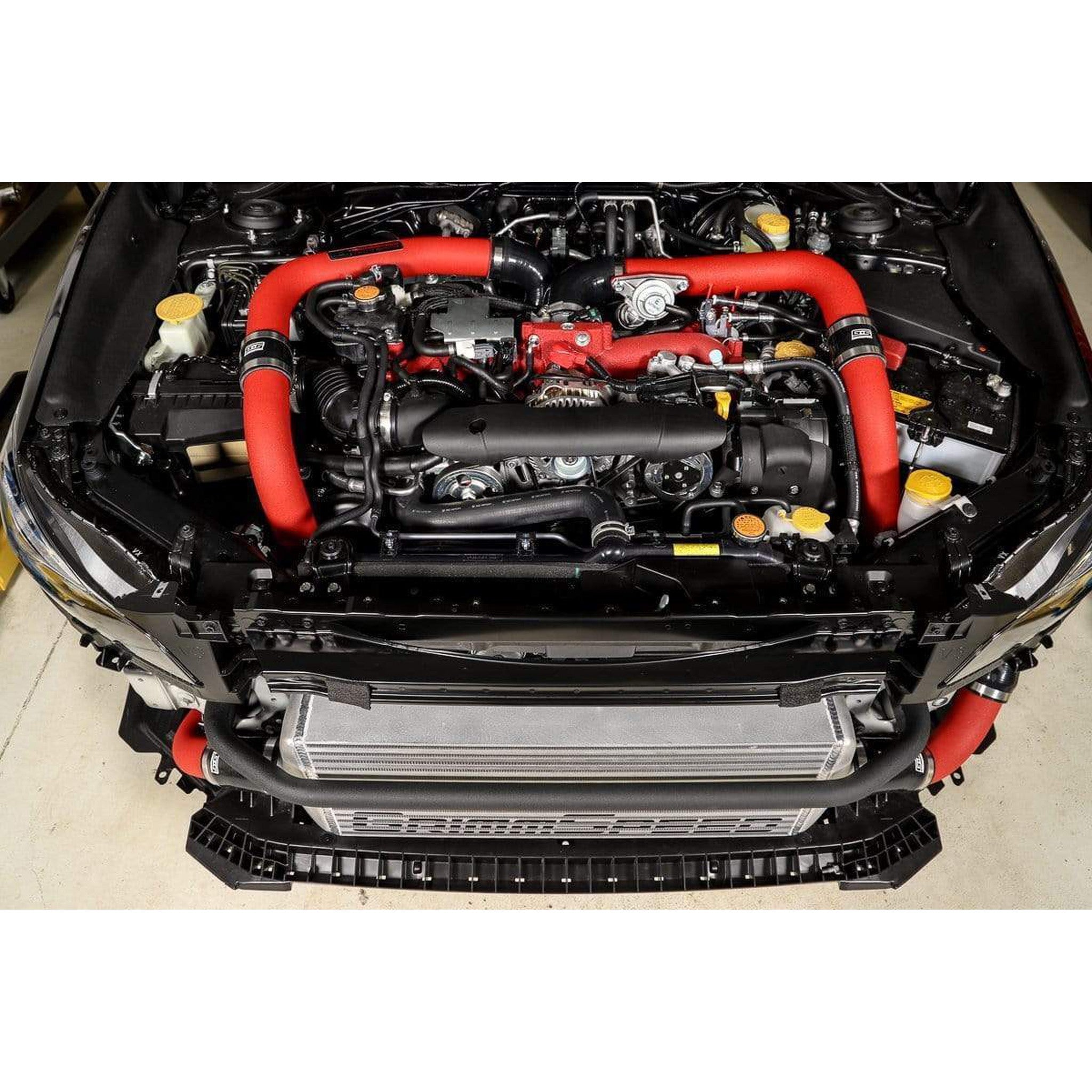 GrimmSpeed Front Mount Intercooler Kit Raw Core / Red Pipe Subaru STI 2015-2021 | 090236